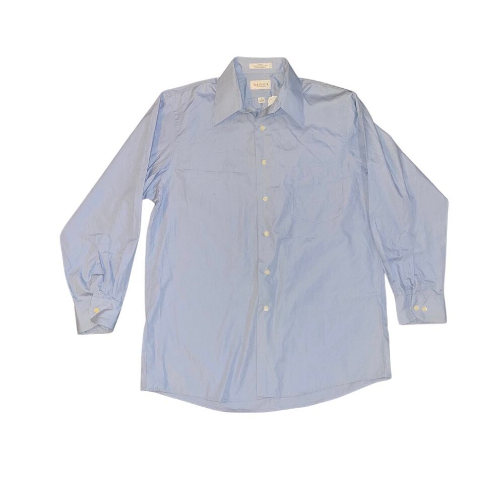 Van Heusen Button up Long Sleeve Collar Shirt SZ 16 32/33 Career Office Preppy